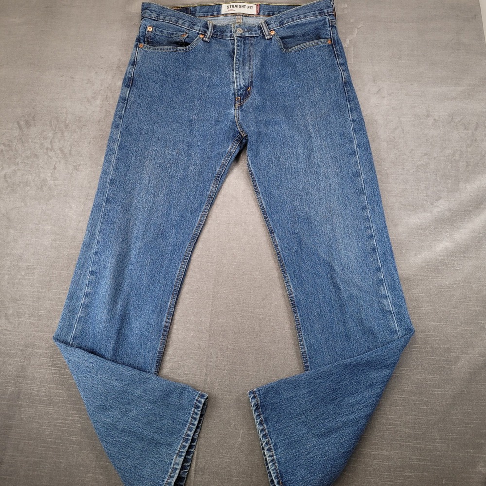 Levis 505 Straight Fit Mens Jeans Blue Actual Size 36x35 Regular Leg Medium Wash